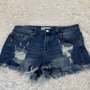 ALMOST FAMOUS SIZE 11 JRS Distressed Denim Women Shorts